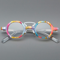 Lunettes rondes artistiques en acétate |   Léger et durable
