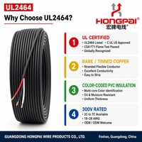 Câble de signal flexible HONGPAI UL2464 à 6 conducteurs 26AWG en cuivre toronné, gaine PVC 300V, pour contrôle électronique