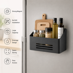 Étagère de <span class=keywords><strong>rangement</strong></span> magnétique extra résistante en acier inoxydable pour réfrigérateur avec crochets pour le <span class=keywords><strong>rangement</strong></span> des épices de cuisine - Product Image 4