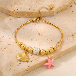 Bracelet de luxe bicolore en acier inoxydable, maillons dorés et argentés avec <span class=keywords><strong>plaque</strong></span> ovale en zircon cubique, étanche et anti-ternissement - Product Image 4