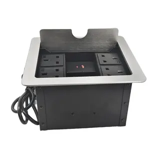 Clamshell Concealed Power Outlet Custom Power Inline Design Installation Flip Metal Outlet with USB-A+C Hub