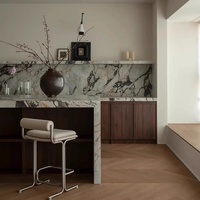 Tabouret de bar moderne et minimaliste de luxe léger en acier inoxydable, non rotatif, à hauteur fixe, pour la restauration hôtelière