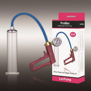 Verbesserung der männlichen Vergrößerung mit Messgerät mit Acryl zylinder 1,75 "* 9" roter Griff Messing Pistole Griff Penis Vakuumpumpe - Product Image 4