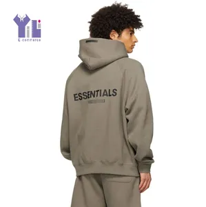 Nieuwe Aankomst High Street Losse Hoodie Terug Brief Siliconen Print Mannen Sweatshirts Oversized Essentiële Katoen F. O. G Unisex Hoodies