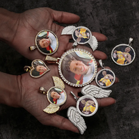 Collier Pendentif Photo Hip Hop Personnalisé pour Hommes et Femmes, Bijoux en Acier Inoxydable avec Zircons Cubiques, Pendentif Photo Personnalisé