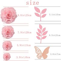 Dekorasi Dinding Besar DIY Pink Putih 10" 8" 6" 4"  Bunga Kertas 3D 13 Buah  Latar Belakang Raksasa untuk Foto Pesta Ulang Tahun