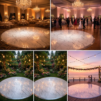 Plancher de danse rond en marbre blanc moderne et élégant, durable, en dalles à assembler, pour réceptions de mariage et événements de banquet