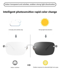 <span class=keywords><strong>Lunettes</strong></span> <span class=keywords><strong>de</strong></span> <span class=keywords><strong>presbytie</strong></span> photochromiques anti-lumière bleue sans monture carrées, <span class=keywords><strong>lunettes</strong></span> <span class=keywords><strong>de</strong></span> mode en métal pour hommes et femmes, <span class=keywords><strong>lunettes</strong></span> photochromiques universelles - Product Image 6