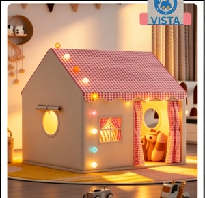 Tente de jeu pour enfants en polyester souple Vista - Design château de princesse pliable 120 cm, portable pour intérieur/extérieur, <span class=keywords><strong>lit</strong></span> pour tout-petits et cadeau d'anniversaire - Product Image 2