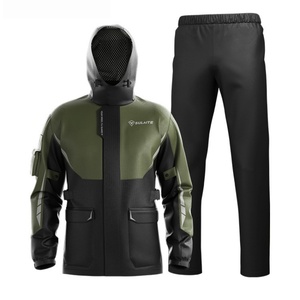 Ruban réfléchissant pour une utilisation nocturne Combinaison de pluie imperméable pour homme 2 pièces/ensemble Vêtement de pluie pliable pour le golf, la moto, la pêche - Product Image 2