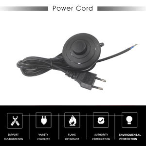 Cable de Alimentación con Enchufe Europeo de 250V, Interruptor de Pie y Lámpara Redonda para Luces, Ventiladores y Electrodomésticos en General - Product Image 2