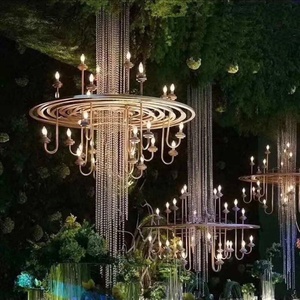 Candelabri di cristallo 24 luci a candela placcato in ferro portacandele a <span class=keywords><strong>colonna</strong></span> - Product Image 2