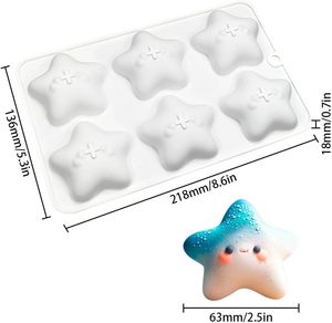 Moules à dessert en silicone en forme d'étoile mignonne, moules à gâteau 3D en silicone, moule à muffins, outils de pâtisserie pour la décoration de gâteaux - Product Image 2