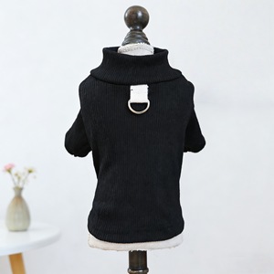 Ropa para mascotas, camiseta interior con collar Love, camisa de capa base de poliéster negra para perros pequeños y medianos, gatos, para las cuatro estaciones - Product Image 3