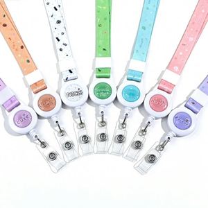 Custom Design Creative Retractable <b>Polyester</b> <b>Lanyard</b> Cartoon Work Badge Chest Card Access Control Card Sleeve Hanging Neck Rope - Product Image 1