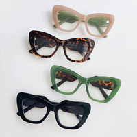 Nouvelles lunettes de lecture unisexe tendance anti-lumière bleue, monture complète, effet œil de chat, couleur assortie, verres transparents effet diamant