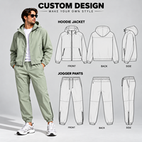 Ensemble de survêtement sport pour homme OEM personnalisé, coupe-vent, en Spandex et Nylon, 2 pièces, veste à capuche zippée intégrale et pantalon de jogging, couleur unie