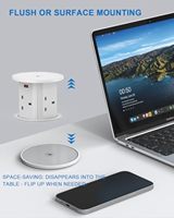 Multiprise industrielle 4 prises avec chargeur sans fil 15W, 4 prises UK, 3 ports USB, anti-effraction, Wi-Fi, pour cuisine et hôpital