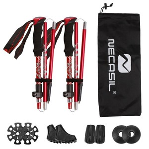 Bâtons de trekking Newcastle en alliage d'aluminium, télescopiques et pliables, avec sac de transport pour la marche en plein air - Product Image 3