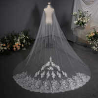 Élégant voile de mariée fleur 3D une couche de dentelle multi-style pur mariage ivoire voiles
