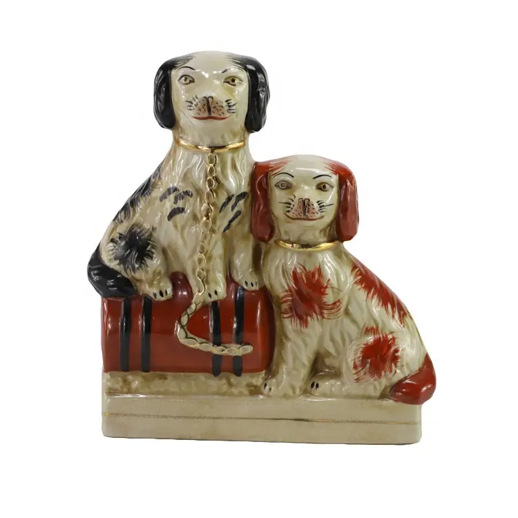Synwish antiguo moderno personalizado Staffordshire reproducción King Charles Spaniel Foo cerámica perro estatuilla ornamento para decoración del hogar