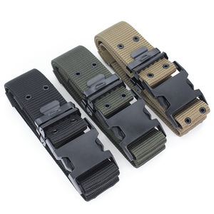 Men's Tactical Security <strong>Belt</strong> Canvas <strong>Nylon</strong> <strong>Belt</strong> Plastic Buckle Training <strong>Belt</strong> For Men 5.5CM Width 125CM Length - Product Image 1
