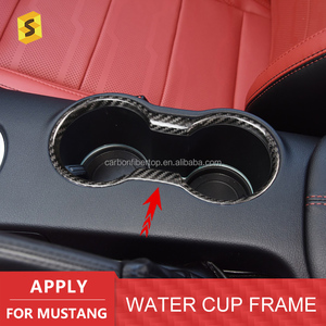 Décoration de panneau de commande central de couverture de cadre de tasse d'eau de fibre de carbone véritable pour <span class=keywords><strong>Ford</strong></span> <span class=keywords><strong>Mustang</strong></span> <span class=keywords><strong>GT</strong></span> cabriolet 2018-2021 - Product Image 5