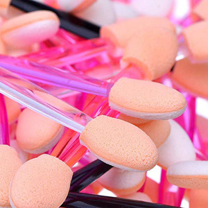 Dùng Một Lần Hai Mặt Eyeshadow Bàn Chải Miếng Bọt Biển nghiêng Hình Bầu Dục Bóng Mắt Trang Điểm Applicator, 100 Miếng (Màu Hồng) - Product Image 4