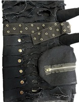 Jeans en denim personnalisés pour hommes, style rétro hip-hop streetwear, effet torché, déchirés, avec rivets, vêtements pour hommes grande taille, pantalon cargo à jambes larges