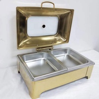 Ensemble d'ustensiles de cuisine or restauration commerciale bougie marmite chauffante électrique chauffe-plat présentoir buffet alimentaire réchauffeur