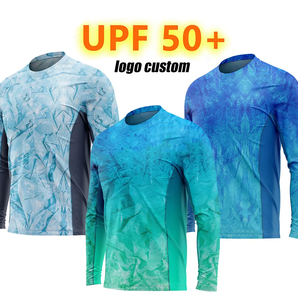 UPF50 Custom Cooling Fishing Apparel Logo Fishing Jerseys Quick Dry Mens Performance Long Sleeve Fishing Shirts