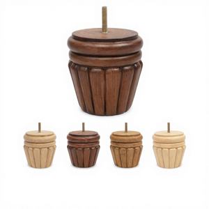 Pieds de meubles en bois massif robustes, forme de baril, pour canapé, chaise, table, salon, chambre, décoratifs, OEM Vietnam - Product Image 1