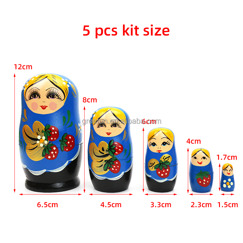 マトリョーシカ人形バブシカウッドスイカスタックラッキーストロベリー