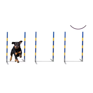 Equipo de Entrenamiento de Agilidad para Perros de 2x2 Postes, Postes de Plástico de 6 Postes para Juegos de Patas, Competiciones, Slalom - Product Image 1