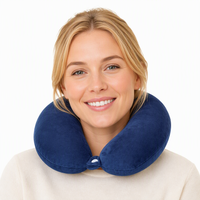 Oreiller de voyage portable léger en forme de U avec rembourrage en coton PP, masque de sommeil pliable et bouchons d'oreilles pour le bureau et la voiture - Vente en gros