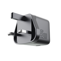 Chargeur rapide mini GaN 45W avec écran intelligent IA et adaptateur de voyage UK pour appareil photo, téléphone, tablette (QC3.0/PD3.0)