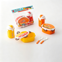 Ensemble boîte à lunch et gourde pour enfants, motif dessin animé, pour pique-nique et camping, avec compartiment à fruits