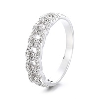 Usine en gros bijoux fins plaqué rhodium S925 argent Hallow sculpté Moissanite bague en pierres précieuses pour les femmes cadeau d'anniversaire