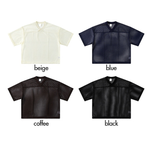 Camiseta Deportiva de Malla Sólida para Hombre con Logo Personalizado, 240g, Corte Holgado, Transpirable, Antiencogimiento, Estampado por Transferencia Térmica, Cuello en V - Product Image 2