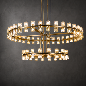 Lampadario a due livelli rotondo a LED in cristallo K9 Arcachon per villa americana, soggiorno, <span class=keywords><strong>sala</strong></span> da pranzo, illuminazione di lusso, decorazione per la <span class=keywords><strong>casa</strong></span> - Product Image 1
