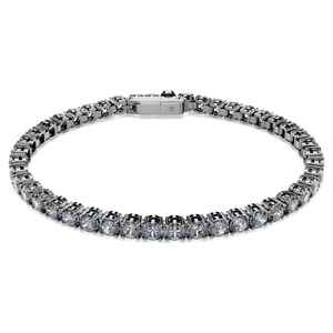 Moissanite Gray Round Cut Tennis Bracelet 925 Sterling Silver Plated Trendy Chain Link Sparkle Jewelry Gift for Women - Product Image 3