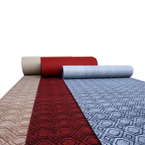 HENGJIU Factory decorative office hotel parlor hallway polyester needle punched jacquard red carpet for events runner rugs