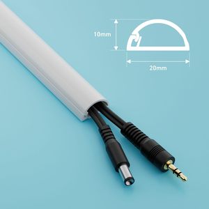 Gouttière adhésive pour câbles - Chlorure de polyvinyle 10x20mm (pouces) X 10mm (alt.) X 40 cm (4 m) - Pour l'organisation - Product Image 2