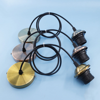 Support de lampe à fil suspendu créatif à bouche à vis E27 avec anneau