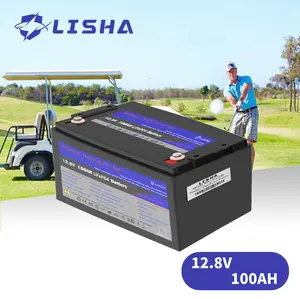 Lisha Chine Sortie d'usine Grade A Énergie solaire 12V 100Ah Batterie au lithium rechargeable LiFePO4 Packs de batterie