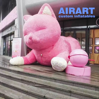 Chat gonflable pour promotion de marque, modèle de chat mascotte violet pour accessoires de scène