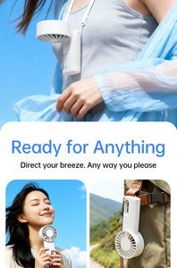 Ventilateur portatif rechargeable avec moteur à courant continu, quatre vitesses, batterie de 2000mah, ventilateur de refroidissement portable pour usage domestique - Product Image 5
