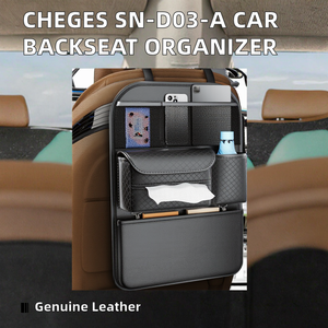 Organisateur de siège arrière de voiture haute capacité avec protection universelle anti-coup de pied en cuir PVC pour véhicules - Product Image 4