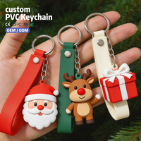 Porte-clés Père Noël en PVC, pendentif de sac, porte-clés personnalisé en caoutchouc PVC pour la décoration de sac à dos, cadeaux de Noël, fournisseur de porte-clés sur mesure