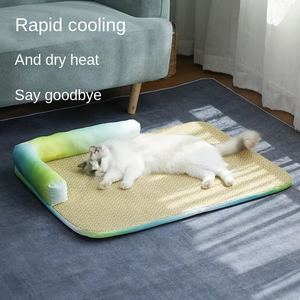Fabrika fiyat çevre dostu Rattan kare soğutma Pet <span class=keywords><strong>Mat</strong></span> katı desen yıkanabilir dayanıklı köpekler için iyi dinlenme - Product Image 2